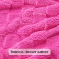 thumbnail image 2 of Super Soft Twin Blanket Hot Pink Premium Silky Flannel Fleece 3D Checkered Lightweight Bed Blanket All Season Use (Hot Pink Checkered, Twin(60"x80")), 2 of 6