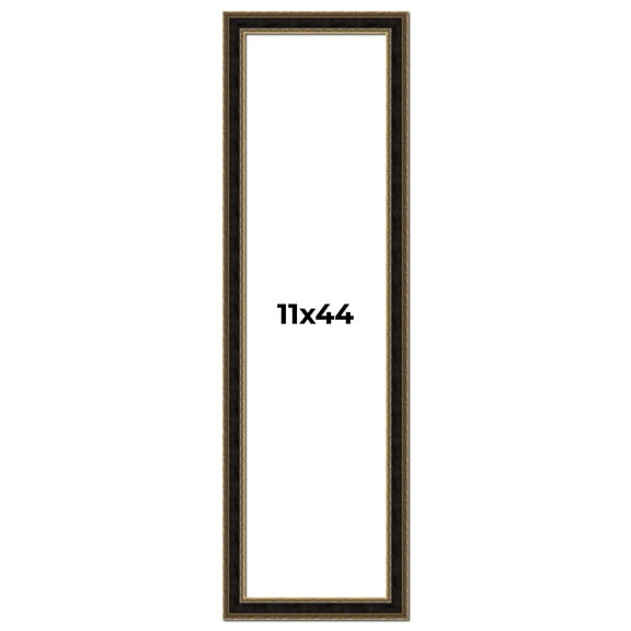 11x44 Frame Gold Antique Vintage Sold Wood Picture Frame | 1.75 Inch Moulding Width | Interior