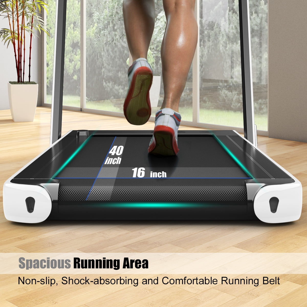 Gymax 2 in 1 Folding Treadmill 2.25HP Running Machine w/ Dual Display White