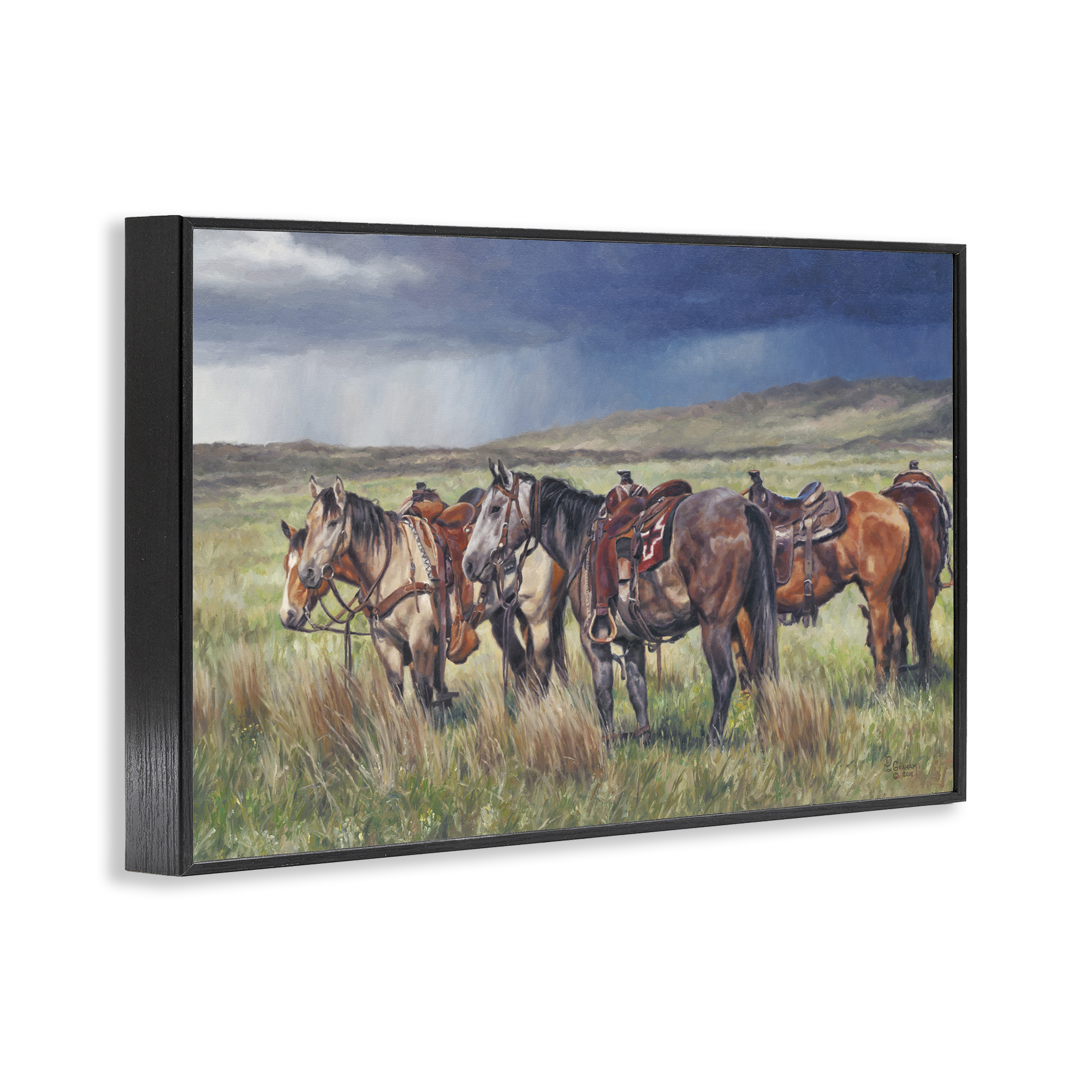 Stupell Industries Hurry Up & Wait Animals & Insects Painting Black Framed Art Print Wall Art, 30 x 20