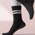 thumbnail image 3 of DEELLEEO 1pair Women‘s Mid-Calf Sport Yoga Socks With Solid & Striped Pattern, 3 of 7