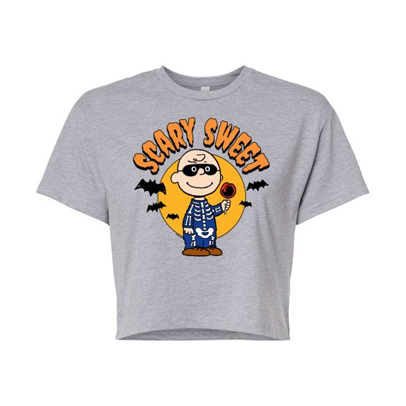 Peanuts - Scary Sweet - Juniors Cropped Cotton Blend T-Shirt