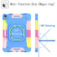 thumbnail image 3 of Rugged Kids Case for iPad Pro 11 Inch 5th Generation 2024, Heavy Duty Shockproof 360°Swivel Ring Stand Handle Case Cover for iPad Pro 11 Inch 5th Generation 2024, Colorful/Blue, 3 of 8