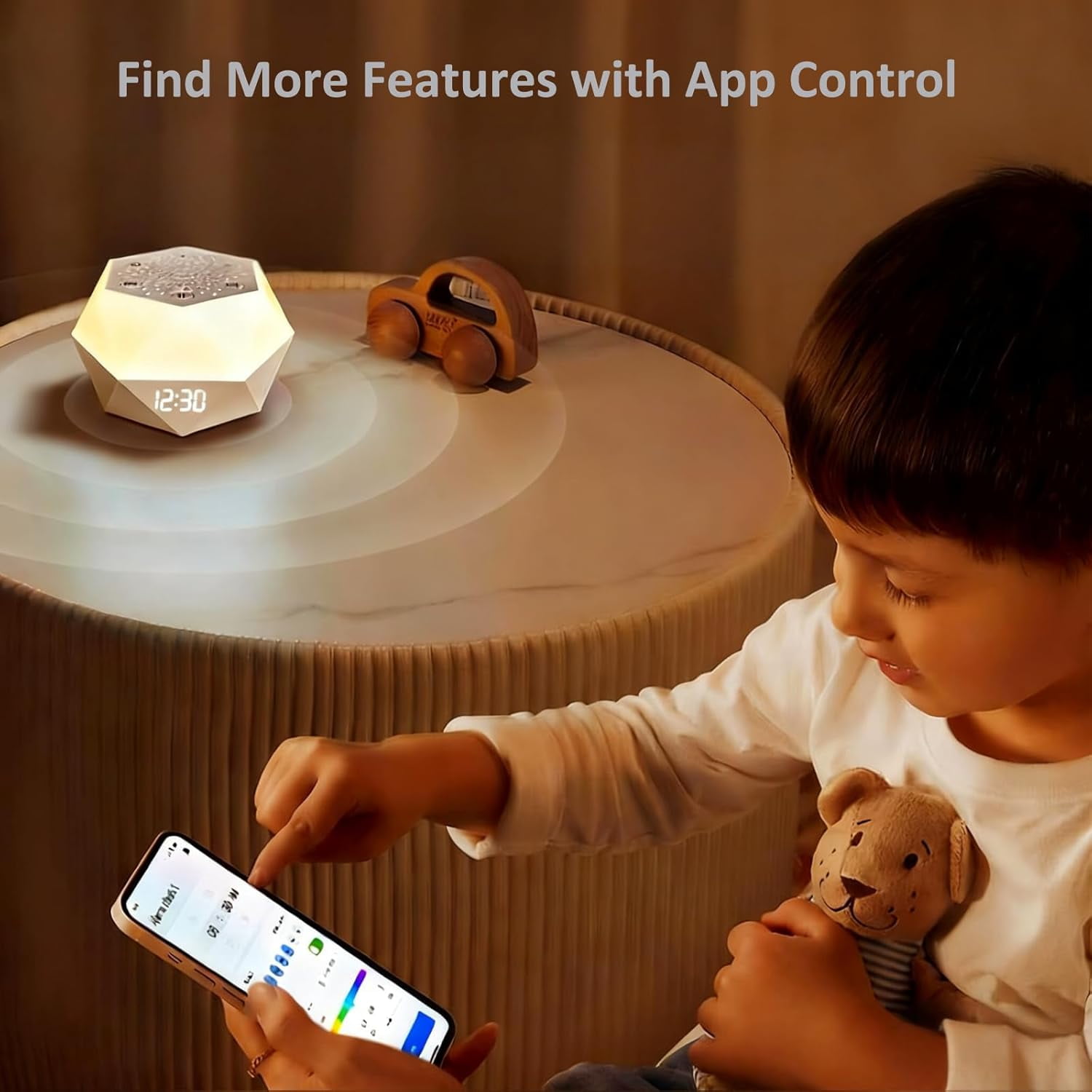 White Noise Sound Machine for Sleeping, Portable Sound Machine with 32 Soothing Sounds, 8 Night Light Colors, Timer, App Remote Control, Travel Noise Machine for Kids Adults Sleep, Yoga, Meditation