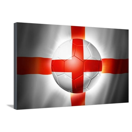 Soccer Football Ball with England Flag Stretched Canvas Print Wall Art By daboost