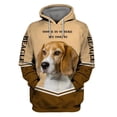 thumbnail image 2 of Sudaderas con capucha con cremallera impresa en 3D para hombres y mujeres, disfraces de cosplay de Halloween, Hogar es donde mi perro es Beagle, 2 of 4