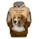 thumbnail image 2 of Sudaderas con capucha con cremallera impresa en 3D para hombres y mujeres, disfraces de cosplay de Halloween, Hogar es donde mi perro es Beagle, 2 of 4