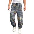 thumbnail image 3 of Havenx Baggy Camo Cargo Sweatpants for Men Maple Leaf Print Drawstring Waist Tapered Cargo Joggers with Flap Pockets Straight Wide Leg Trousers Loose Fit Y2k Workout Athletic Soft Outfits,Green M, 3 of 5