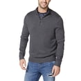 thumbnail image 1 of Jersey Nautica para hombre con cierre de un cuarto de cremallera, color carbón jaspeado, talla M, 1 of 2