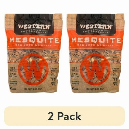 Mesquite Smoking Chips 2 Pack Bbq Flavor Infuser Wood Chips Grilling 180 Cu In