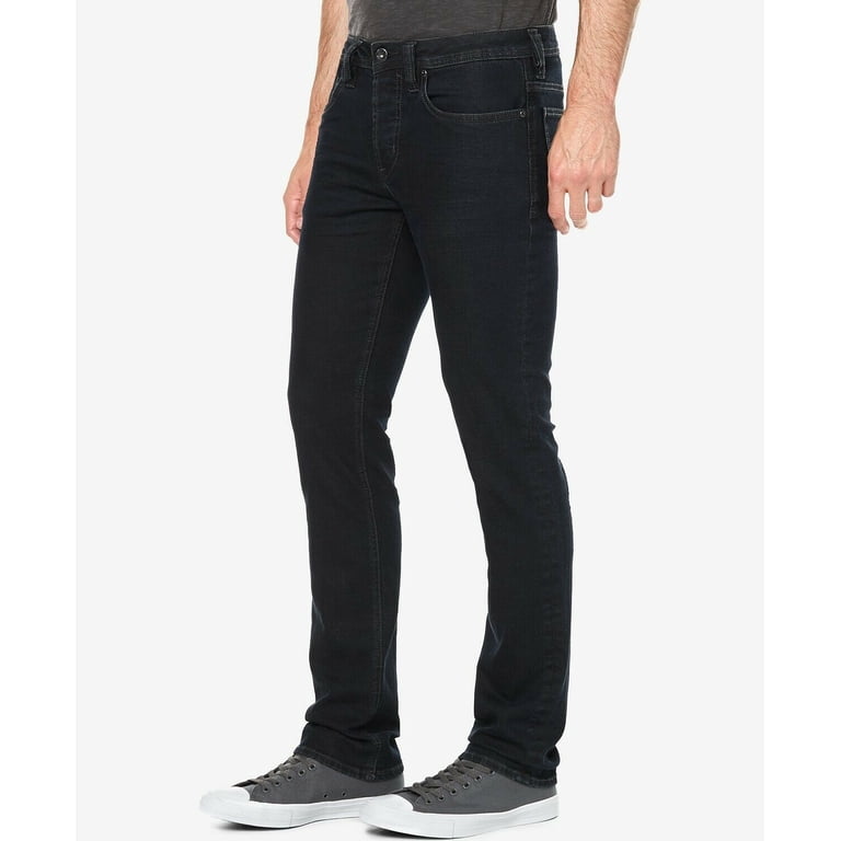 BUFFALO Mens Black Stretch, Straight Fit Denim Jeans 36 X