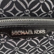 Michael Kors Womens Jaycee MD Zip Pocket Jacquard Backpack Bag Metallic Black Silver 35F4S8TB2J-001