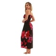 thumbnail image 2 of Just Love Floral Print Tube Sundress Swimwear Cover Up Summer Dress for Women (Black With Big Floral - Burgundy, Medium), 2 of 3