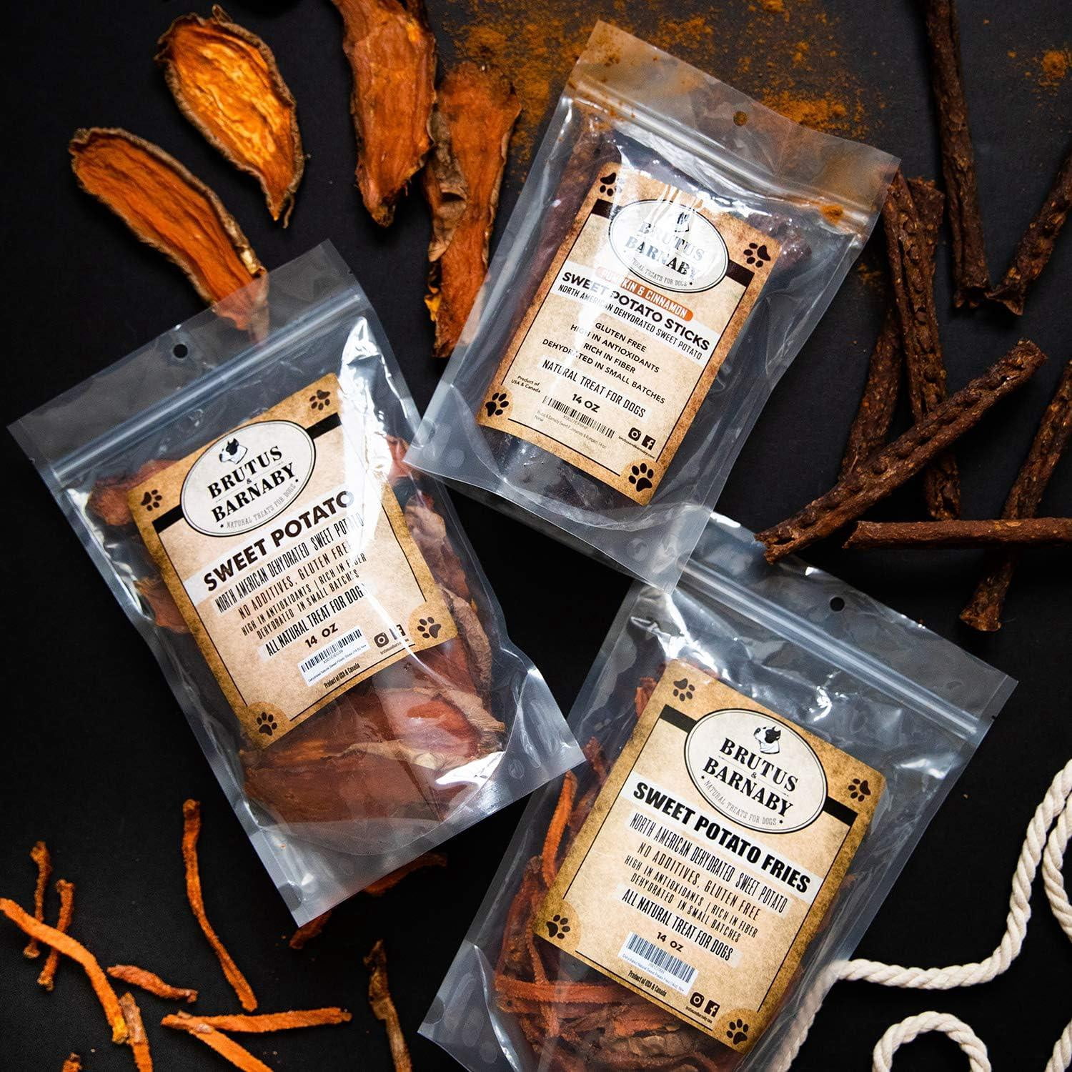Brutus & Barnaby Sweet Potato Fries Gluten Free, Grain Free Dog Treats, 14 Oz