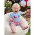 thumbnail image 5 of BemeyourBBs Kids Toddler Baby Girl 4th of July Outfit Patriot Independence Day Outfits Little Baby Girl Summer Clothes Ice Cream Embroidery Puff Short Sleeve T Shirt Tops and Plaid Shorts Set, 5 of 9