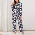 thumbnail image 2 of Fotbe Cute Basebal Conjunto de Pijama de Manga Larga para Mujer con Estampado, Ropa de Dormir de 2 Piezas, Conjunto de Casa Suave y Cómodo con Bolsillos-XX-Large, 2 of 7