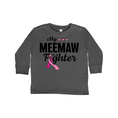 

Inktastic Breast Cancer Awareness My Meemaw is a Fighter Gift Toddler Boy or Toddler Girl Long Sleeve T-Shirt