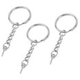 thumbnail image 5 of 50 * Pieces Key Rings with chains ,open jump rings and screw eye pins 50 * swivel lobster clasps-Silver, 5 of 8