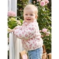 thumbnail image 5 of RUINIXCW Toddler Baby Girl Fleece Sweatshirt Infant Girls Fall Winter Warm Clothes Leopard Print Long Sleeve Half Zip Front Pocket Pullovers Tops, 5 of 10