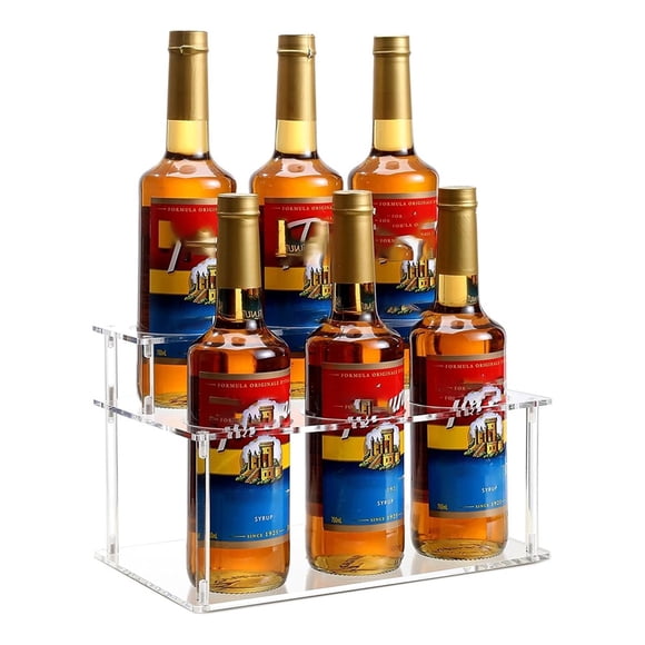 Estante Acrílico para Jarabe de Café (Capacidad para 6 ), Soporte para de Jarabe para Barra de Café, Botellero de Cocina