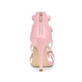 thumbnail image 4 of BLISSFUL STEP Outfit Women's Shoes Strappy Lace Up Open Toe Stiletto High Heel Dress Sandals Pink 7, 4 of 8