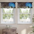 thumbnail image 2 of LALILO Kitchen Curtain Valance Skiing Winter Season Mountains Rod Pocket Window Curtain 52"x 18" Set of 2, 2 of 7