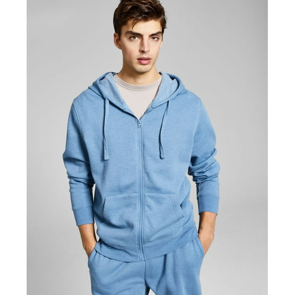 And Now This Mens Zip-front Hoodie, Light Blue, L