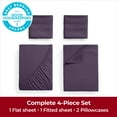 thumbnail image 3 of Mellanni Sheet Set Brushed Microfiber, Extra Deep Pocket, 4 Piece California King, Purple, 3 of 8