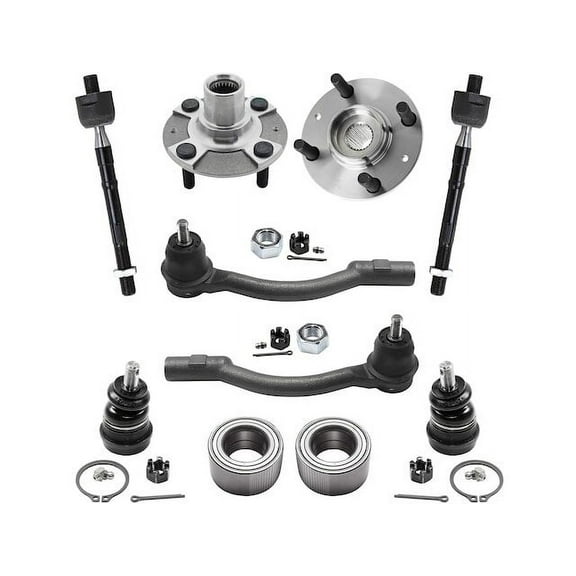Front Wheel Hub Ball Joint Tie Rod End Kit - Compatible with 2012 - 2017 Hyundai Accent 2013 2014 2015 2016