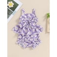 thumbnail image 6 of Aojekbee Baby Girls Summer Shorts Sets Sleeveless Daisy Print Bow Cami Tops PP Shorts Sets, 6 of 10