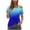Blue, variant on Women's Off-The-Shoulder Halter Neck Printed Button-Up Short Sleeve Blouse, Casual Summer Top, Lightweight and Stylish, Perfect for Vacation, Outdoor, Beach, and Everyday Wear