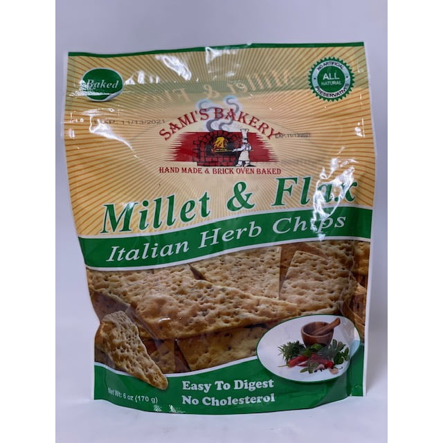 Sami's Bakery Low Carb Millet and Flax Italian Herb Pita Chips