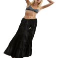 thumbnail image 2 of Flowy Summer Skirts with Drawstring High Waist for Women, 2 of 4