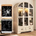 thumbnail image 5 of Blotout Arched Glass Doors Armoire Wardrobe Closet with LED Light, 75" Tall Armoire Closet with Drawer & Hanging Rod, Large Clothes Organizer Display Storage Cabinet for Bedroom, 5 of 10
