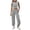 Grey, variant on Pimfylm Women's 2 Piece Set Summer Outfits Lounge Sets Ruched Short Sleeve Tops High Waisted Wide Leg Pants Tracksuit Sets Beige, M
