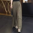 thumbnail image 4 of Lmnyox Wide Leg Pants for Women Elastic Waist Drawstring Pants Summer Vacation Lounge Pants with Pocket, 4 of 5