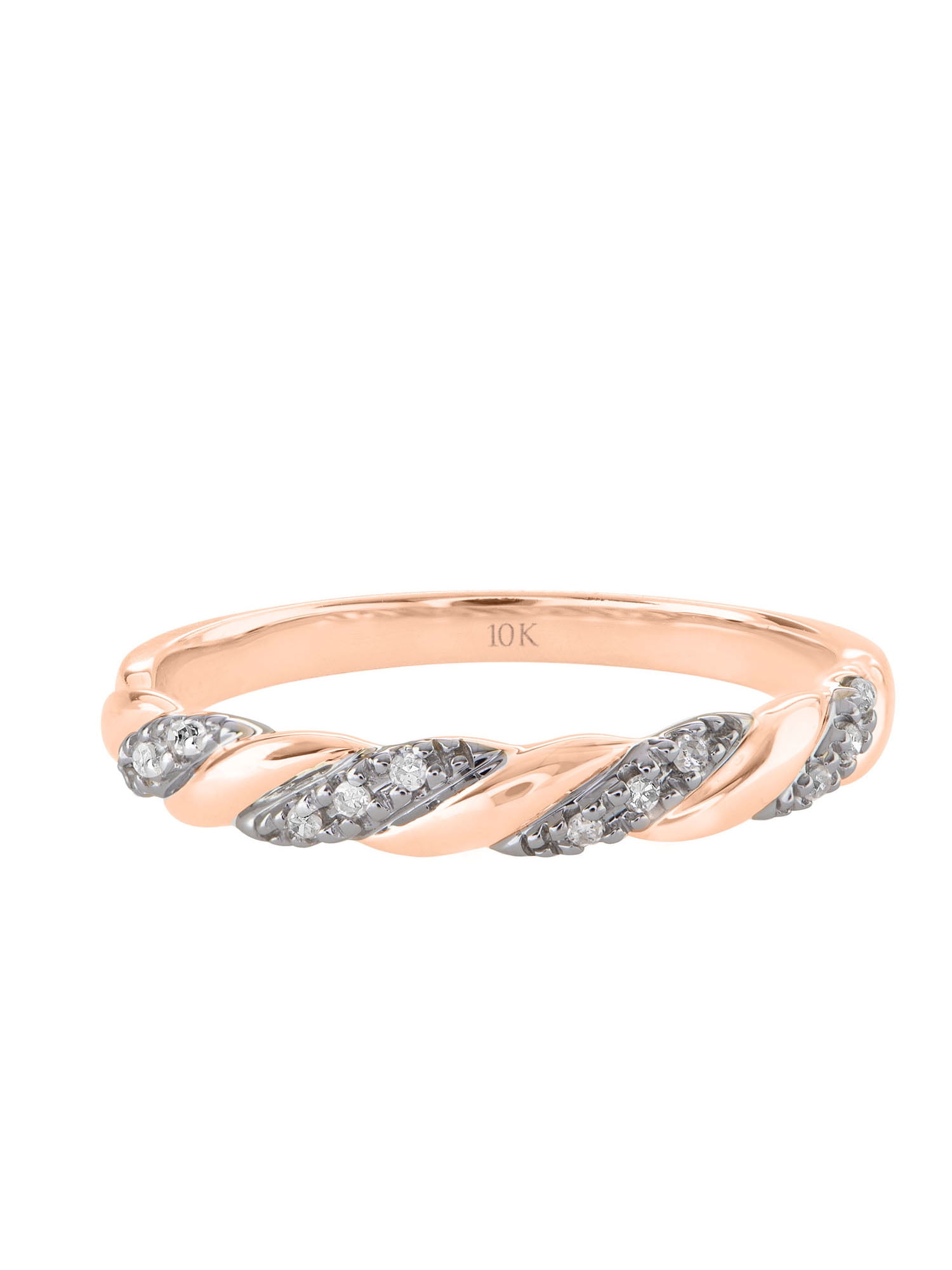 Keepsake Diamond-Accent Twist 10kt Rose Gold Wedding Band (H-I, I2)