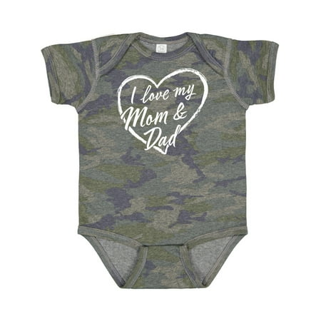 

Inktastic I Love My Mom and Dad in White Chalk Heart Gift Baby Boy or Baby Girl Bodysuit