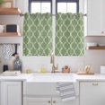 thumbnail image 2 of Green Moroccan Kitchen Curtains Window Panels, Morocco Boho Ethnic Abstract Geometric Insulated Window Treatment Curtain, Grommet Curtains for Bedroom/Living Room/Bathroom, 2 Piece 42"Wx45"L, 2 of 8