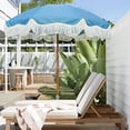 thumbnail image 3 of Boho Fringe Umbrella Outdoor Patio, 6.5ft UPF50+ Picnic Umbrella with Tassels with Steel Pole and Push Button Tilt, Blue, 3 of 14
