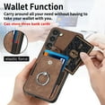 thumbnail image 2 of Compatible with Samsung Galaxy S21 FE Wallet Case with Card Holder, Premium PU Leather 360° Rotation Ring Holder Kickstand Shockproof Phone Case Cover for Samsung Galaxy S21 FE, Brown, 2 of 9