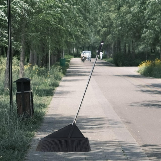 Escoba al aire libre con barredera de patio de mango largo en espesor, escoba de barrido pesado en espesas para el cabello para mascotas, cocina, vest 140cmx45cm