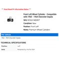 thumbnail image 2 of Front Left Wheel Cylinder - Compatible with 1960 - 1964 Chevy Impala 1961 1962 1963, 2 of 2