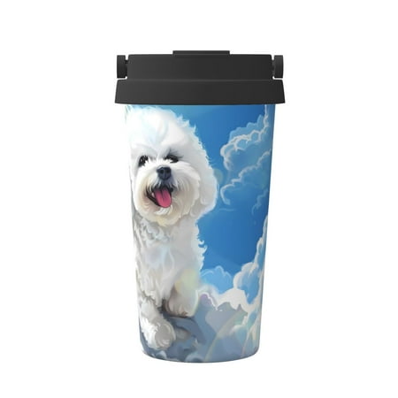 

Salouo Cute Cloud Bichon Frise Print Coffee Travel Mug Spill Proof with Lid-Stainless Steel Vacuum Insulated Tumbler - Thermos Cup for Keep Hot/Ice Coffee Tea and Beer