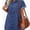 Dark Blue, variant on Women's Short Sleeve Button Down Flowy Tiered Babydoll Denim Dress