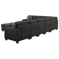 thumbnail image 4 of FurniFact Dark Gray Linen Couch Sectional 8-Piece L Shaped Couch With Ottoman Set, 4 of 7