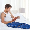 thumbnail image 4 of Uemuo Party Shark Cute Pattern Men's Wide Leg Palazzo Lounge Pants with Pockets Light Weight Loose Comfy Casual Pajama Pants-Medium, 4 of 9
