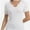 White, variant on Women's Short Sleeve V-Neck Ribbed Blouse - Slim Fitted Casual Basic Top