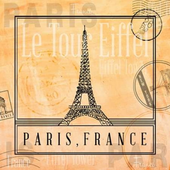 Paris Stamp II Canvas Art - Gina Ritter ()