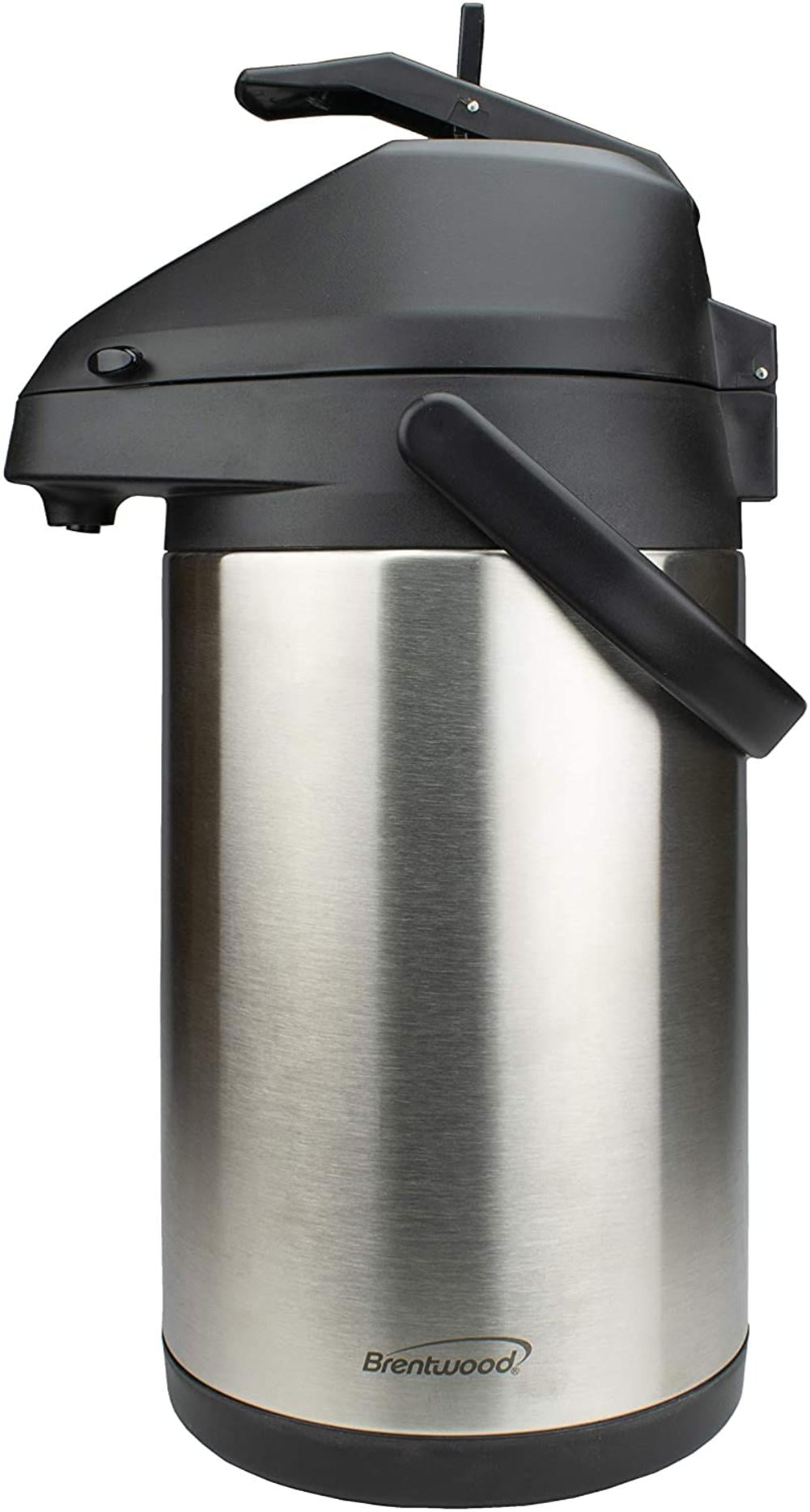 S/S AIR POT VACCUM THERMOS FLASK OUTDOOR OFFICE HOT/COLD DRINK 3-5 LTRS 